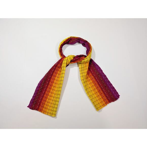 Unbranded Accessories - Rainbow Scarf Stripe Red Orange Yellow Purple Woven Rectangular